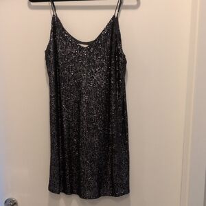 Gentle Fawn Black Sequin Mini Dress